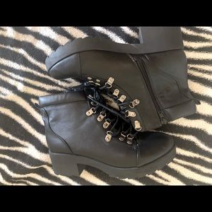 Black Express Boots with Silver Detail